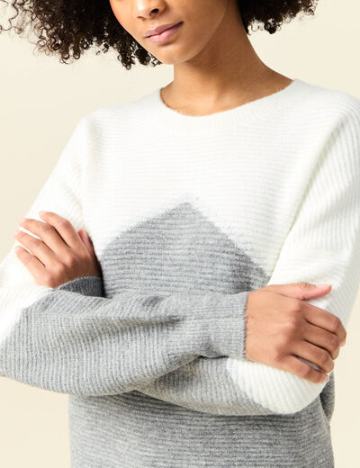Pull éco-responsable gris clair femme