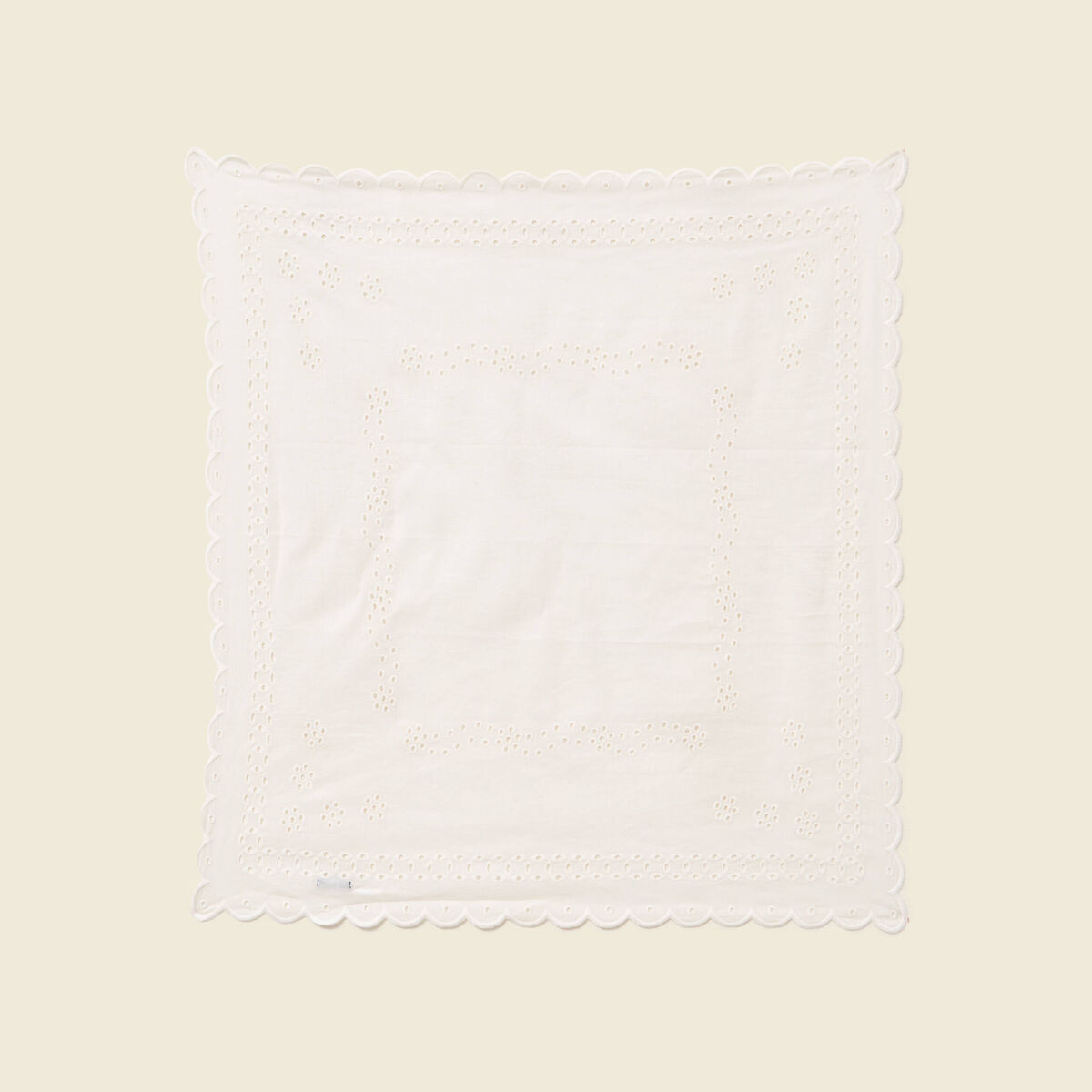 Foulard en coton avec broderie ecru femme