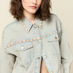 Veste oversize en jean bleu ciel femme