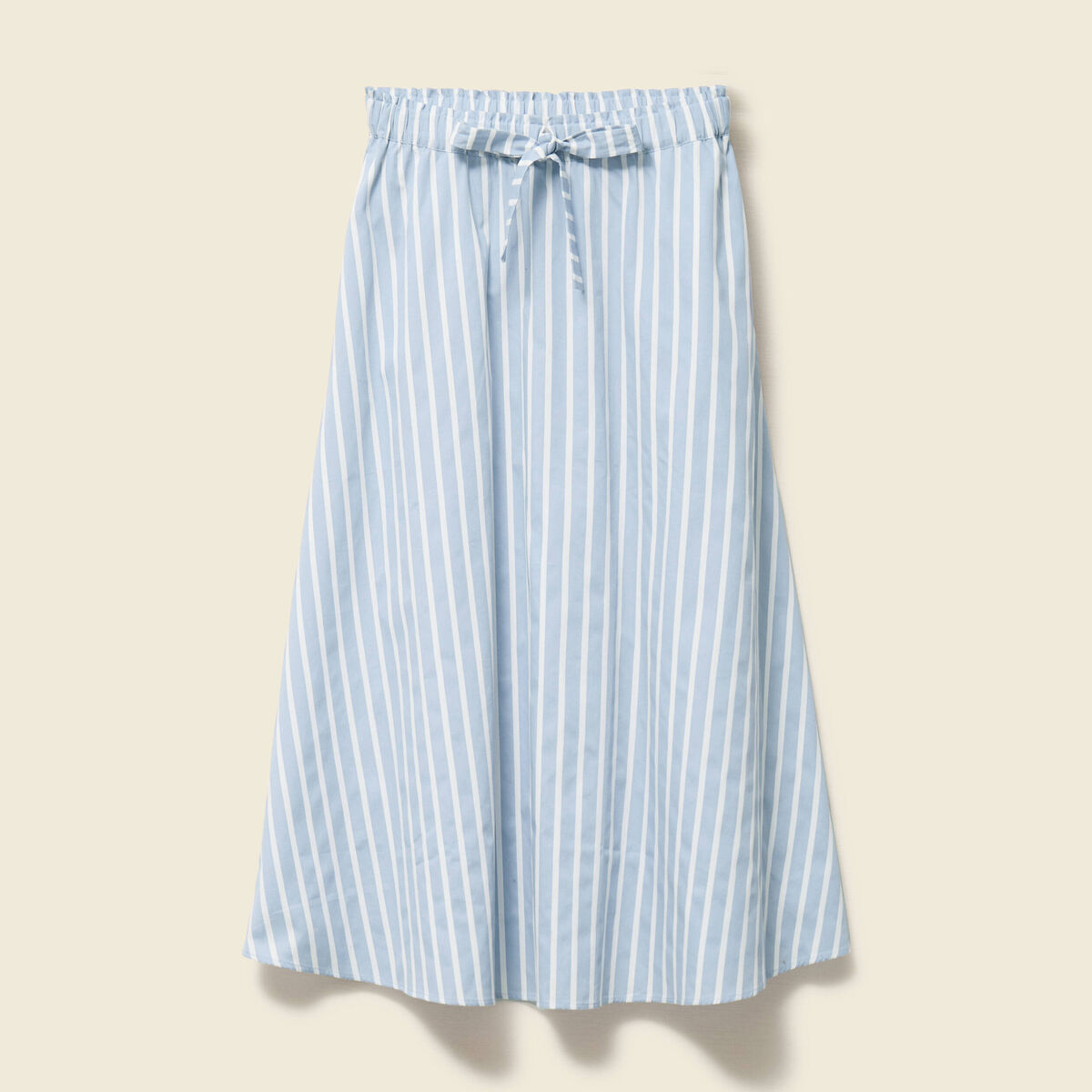 Jupe longue évasée en coton bleu ciel femme