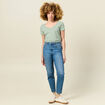 T-shirt manches courtes vert kaki femme