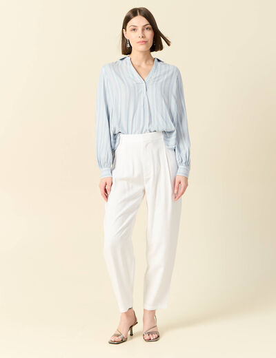 Blouse manches longues bleu femme