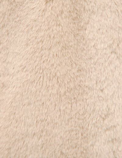 Blouson ample court col montant beige femme