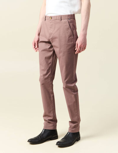 Pantalon chino slim vieux rose homme