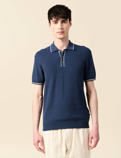 Polo manches courtes bleu foncé homme
