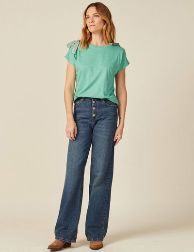 T-shirt manches courtes vert menthe femme