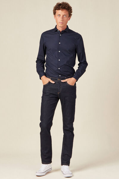 Chemise éco-responsable bleu marine homme