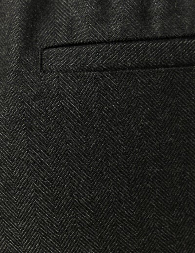Pantalon taille haute en jeans gris fonc&eacute; femme