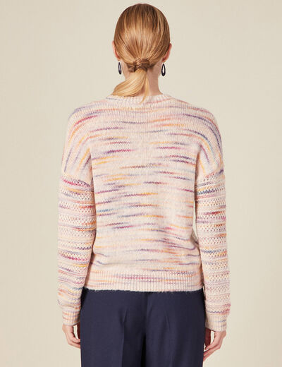 Pull manches longues rose framboise femme