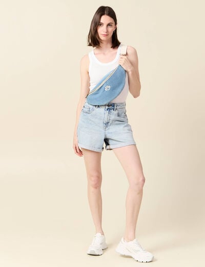 D&eacute;bardeur d&eacute;collet&eacute; sans manches blanc femme