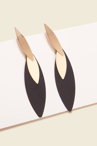 Boucles d'oreilles pendantes noir femme
