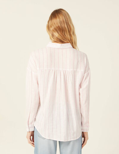 Chemise éco-responsable rose clair femme