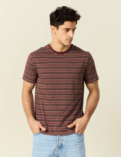 T-shirt manches courtes bordeaux homme