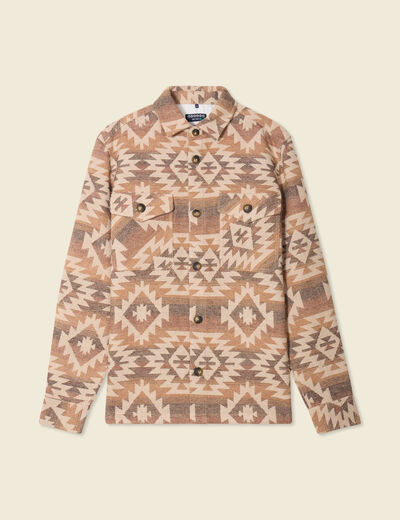 Surchemise manches longues beige homme
