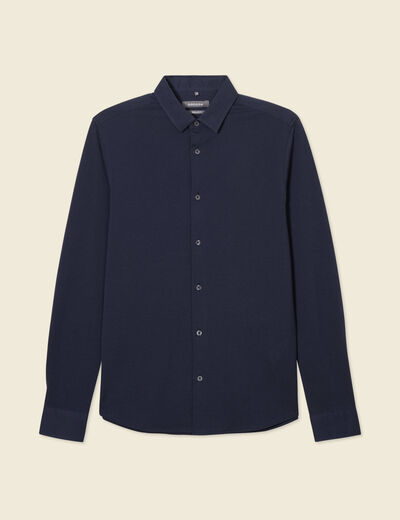 Chemise manches longues bleu marine homme