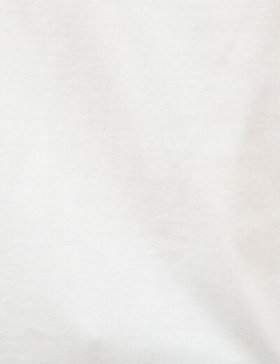 T-shirt print&eacute; en coton manches courtes ecru homme
