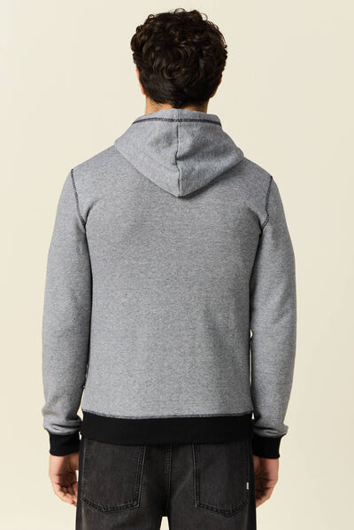 Gilet manches longues zippé bleu marine homme