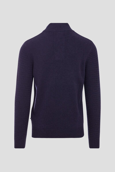 Pull manches longues bleu foncé homme