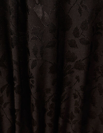 Robe évasée satin noir femme