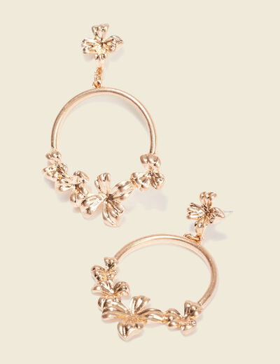 Boucles d'oreilles pendantes couleur or femme