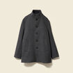 Manteau droit mi-long col montant gris fonc&eacute; homme