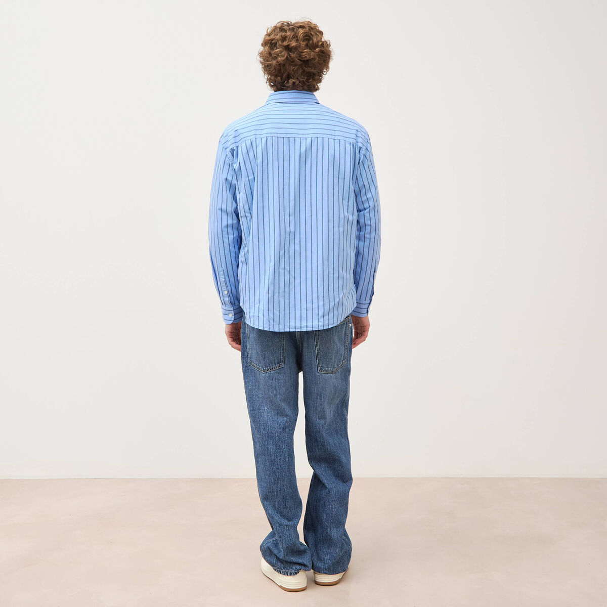 Chemise boyfriend en coton bleu ciel homme