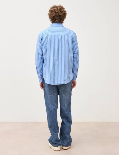 Chemise boyfriend en coton bleu ciel homme