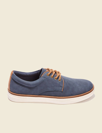 Tennis plates à lacets bleu foncé homme
