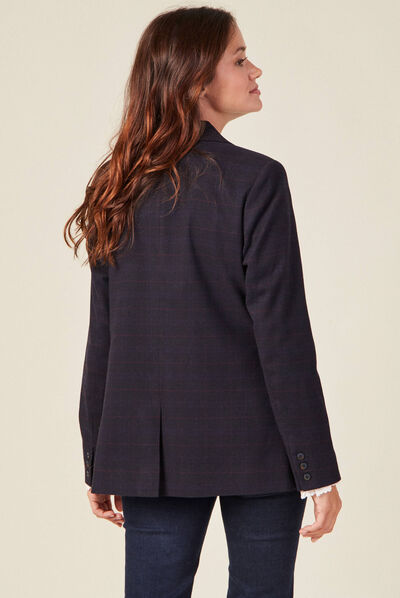 Veste blazer éco-responsable bleu marine femme