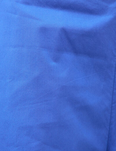 Pantalon large taille haute 3/4 en coton bleu electrique femme