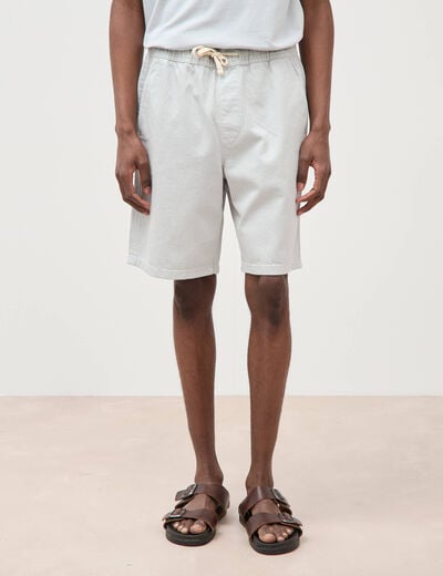 Bermuda en coton gris clair homme
