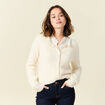 Gilet manches longues creme femme