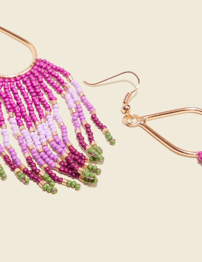 Boucles d'oreilles pendantes multicolore femme