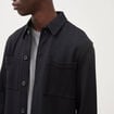 Surchemise manches longues col am&eacute;ricain noir homme