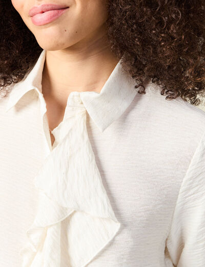 Chemise manches longues ecru femme
