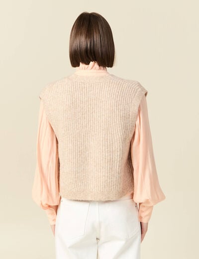Gilet sans manches creme femme