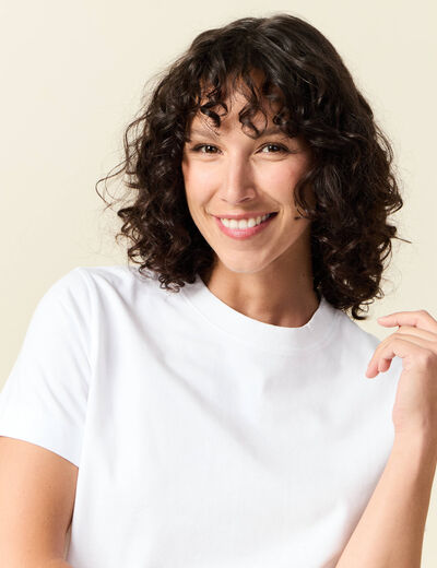 T-shirt manches courtes blanc femme