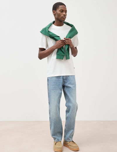T-shirt en coton ecru homme