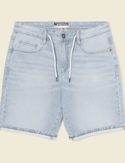 Bermuda confort ultra stretch denim bleach homme