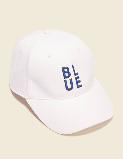Casquette brodée ecru homme