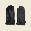 Gants en cuir avec doublure noir homme
