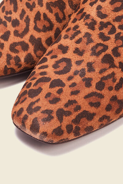 Bottines à talons en cuir marron femme