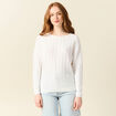 Pull manches longues ecru femme