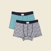 Lot 2 boxers bleu gris homme