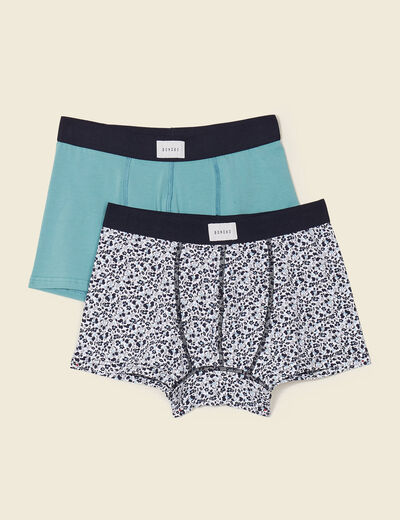 Lot 2 boxers bleu gris homme
