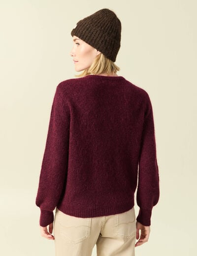 Gilet manches longues bordeaux femme