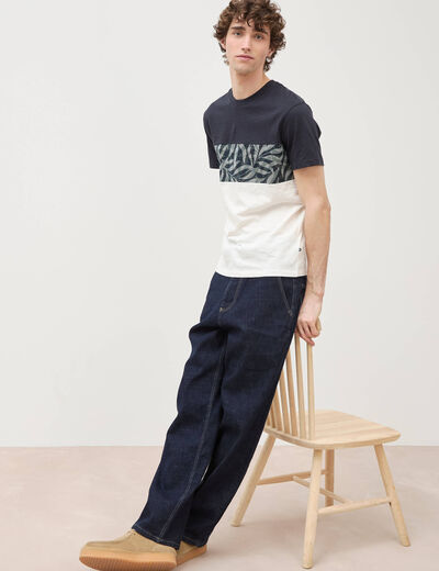 T-shirt manches courtes bleu marine homme