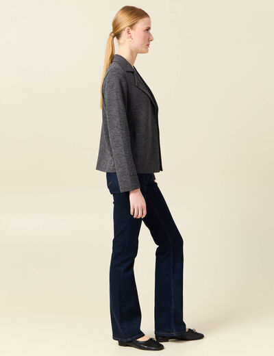 Gilet manches longues gris femme