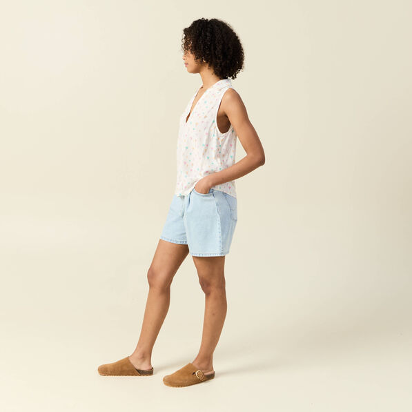 Blouse sans manches blanc femme