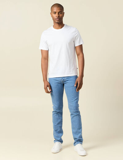 T-shirt en coton manches courtes blanc homme